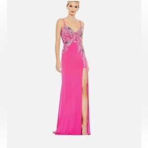 NEW MAC DUGGAL Elegant Pink Embellished Evening Gown